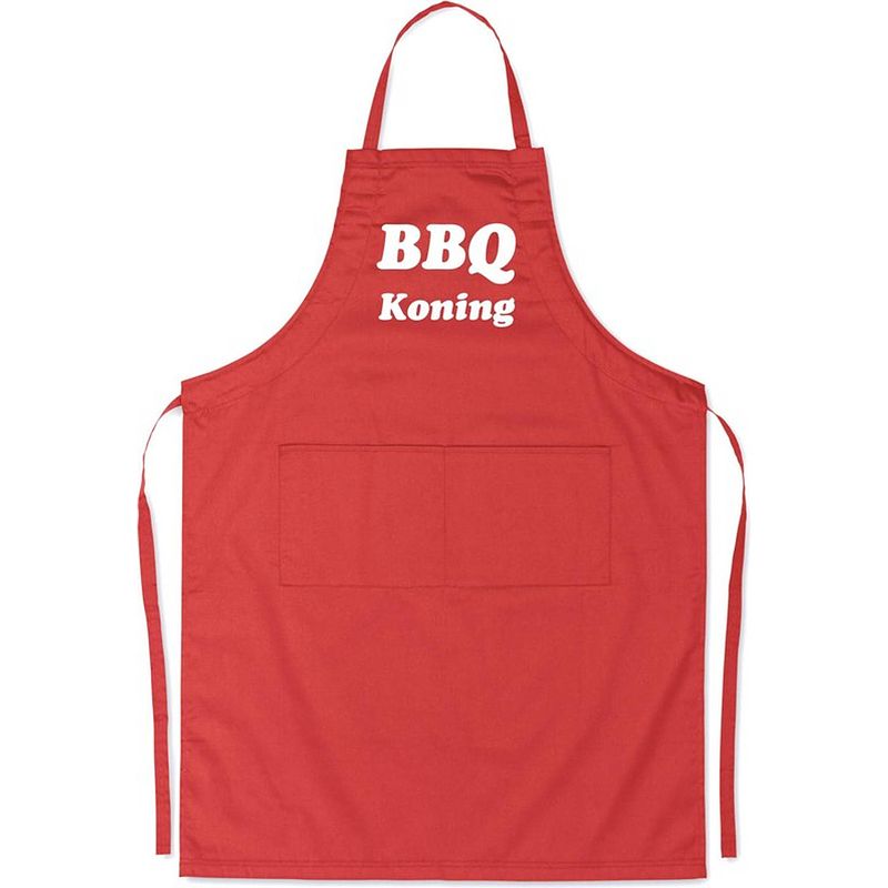 Foto van Bbq koning - luxe schort keukenschort met tekst - rood