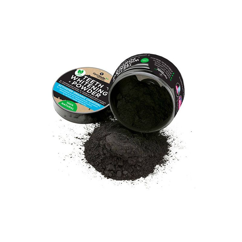 Foto van Optismile witte tanden polijstpoeder - teeth whitening charcoal