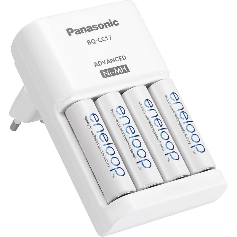 Foto van Panasonic eneloop chargeur bq-cc17 + 4x aa batterijlader nimh aaa (potlood), aa (penlite)