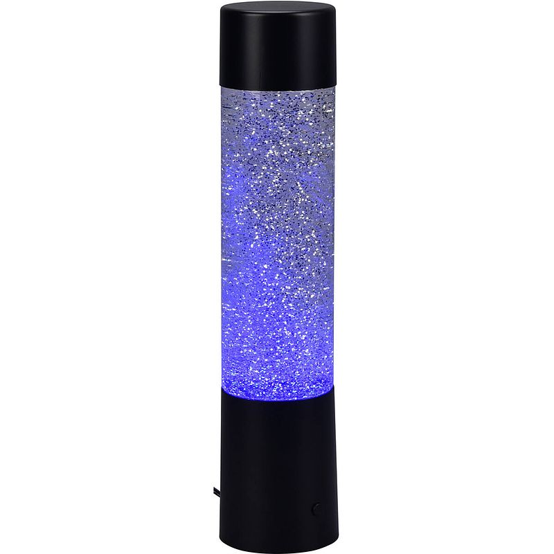 Foto van Led tafellamp - trion wuka glitter - 0.9w - warm wit 3000k - rond - mat zwart - kunststof