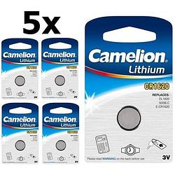 Foto van 5 stuks camelion cr1620 3v lithium knoopcelbatterij