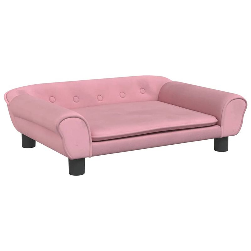 Foto van The living store hondenbank fluweel - roze - 70x48x22 cm - 50 kg draagvermogen