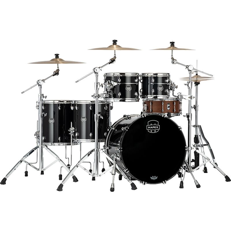 Foto van Mapex se628xm saturn evolution maple stage+ piano black 5-delige shellset