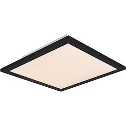 Foto van Led plafondlamp - plafondverlichting - trion tirus - 14w - aanpasbare kleur - vierkant - mat zwart - aluminium