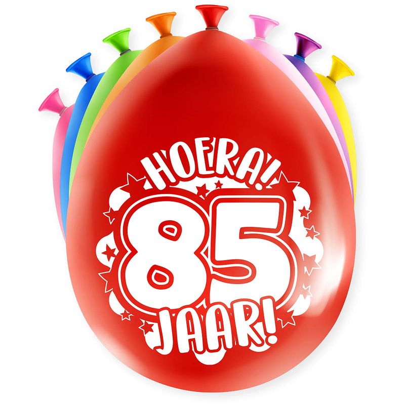 Foto van Paper dreams ballonnen party 85 jaar 18,5 x 11 cm latex 8 stuks