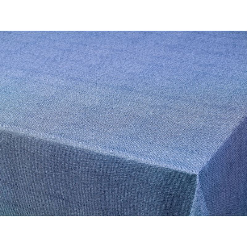 Foto van Tafelzeil/tafelkleed gemeleerd blauwe look 140 x 250 cm - tafelzeilen