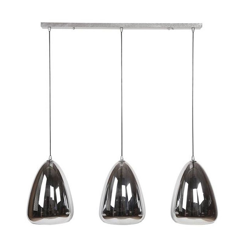 Foto van Dimehouse hanglamp industrieel glas mex - zwart metaal