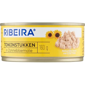 Foto van Ribeira tonijnstukken in zonnebloemolie 160g bij jumbo