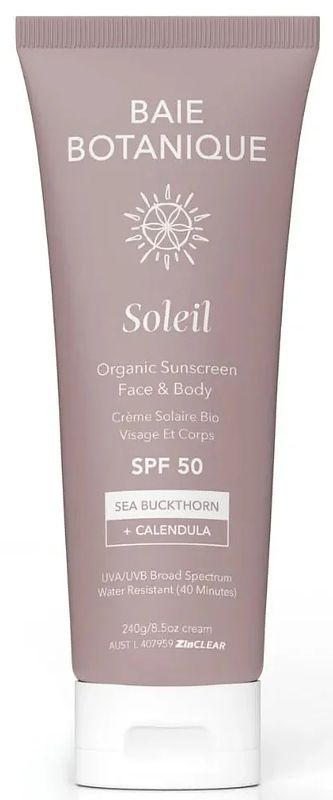 Foto van Baie botanique soleil organic sunscreen face & body spf50