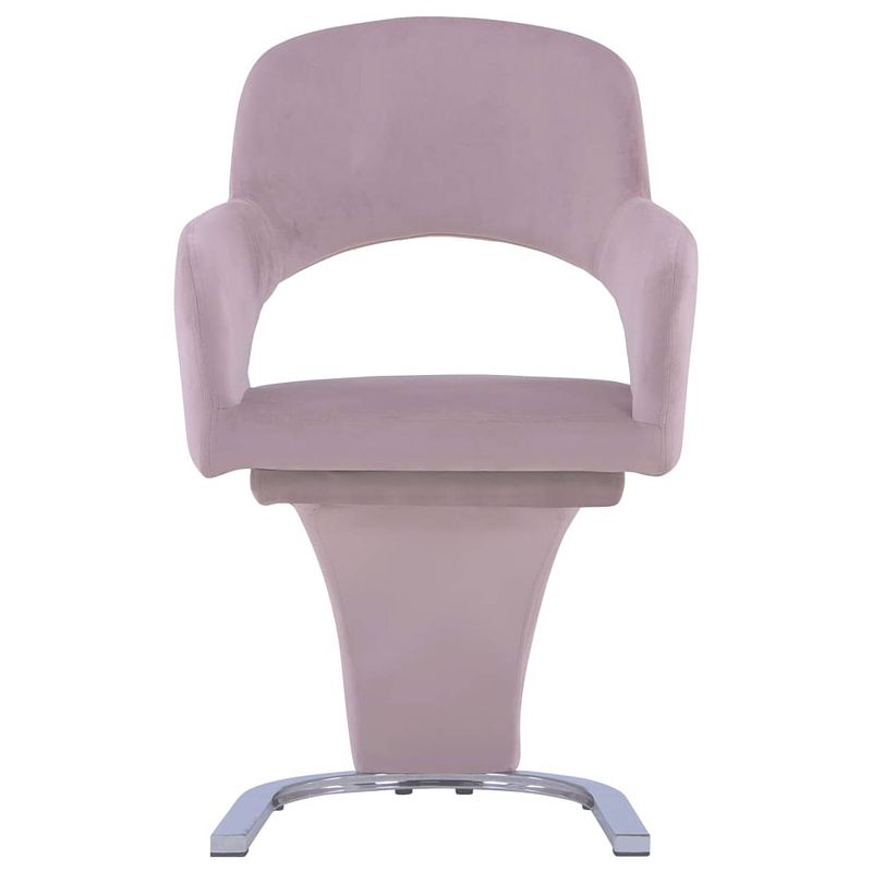 Foto van The living store eetkamerstoelen 2 st fluweel roze - eetkamerstoel