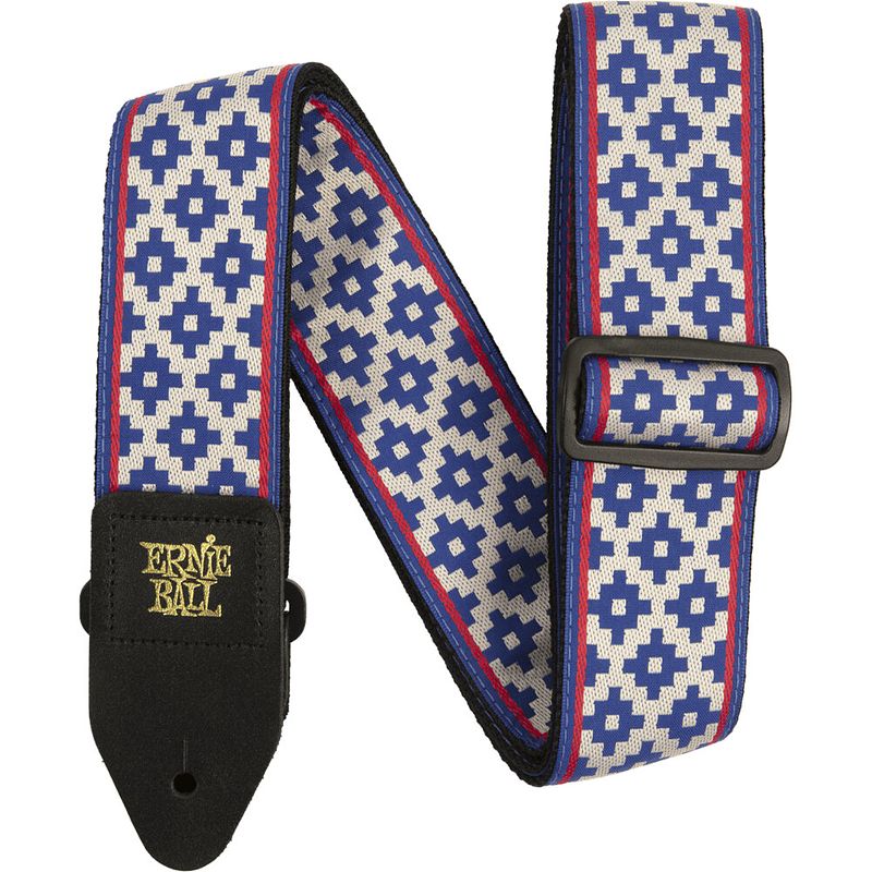 Foto van Ernie ball classic jacquard strap 5336 blue crux gitaarband