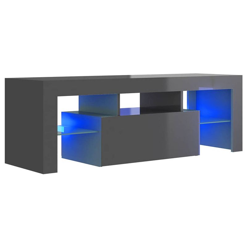 Foto van Vidaxl tv-meubel met led-verlichting 120x35x40 cm hoogglans grijs