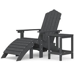 Foto van Vidaxl tuinstoel adirondack met voetenbank tafel hdpe antracietkleurig