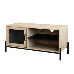 Foto van Quvio tv meubel met deurtje en legplank - quv1019 - walnut light brown