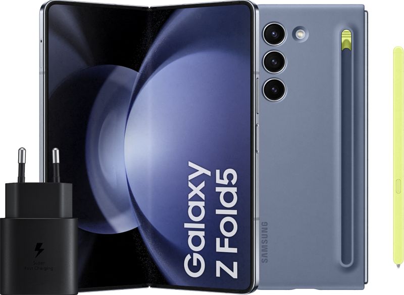 Foto van Samsung galaxy z fold 5 512gb blauw 5g + accessoirepakket