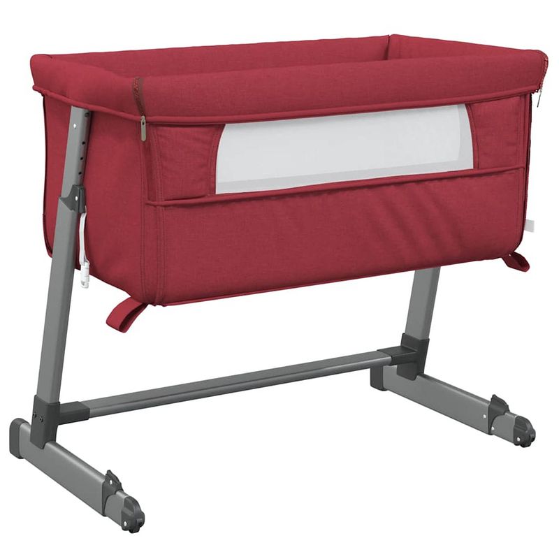 Foto van Vidaxl babybox met matras linnen rood