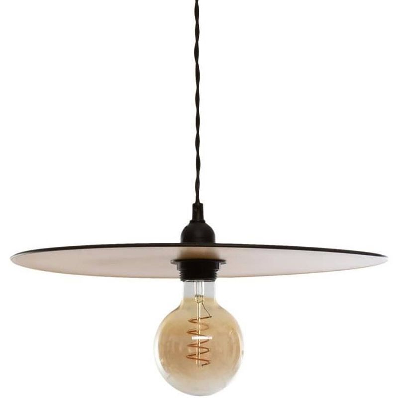 Foto van Metalen hanglamp - e27 - 40 w - h. 7,5 cm - zwart en goud