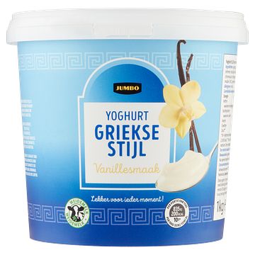 Foto van Jumbo yoghurt griekse stijl vanillesmaak 1kg