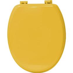 Foto van Gebor - toiletbril - toiletzitting - wc-bril - geel - stijlvol - vrolijk - kunststof scharnieren - mdf -