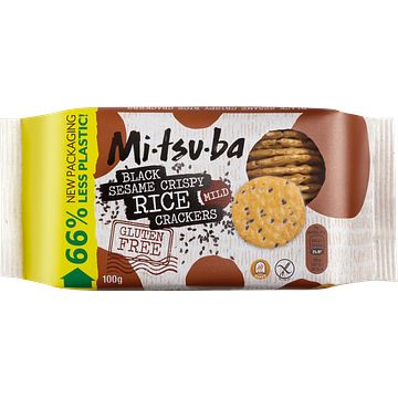 Foto van Mitsuba black sesame crispy rice crackers mild 100g bij jumbo