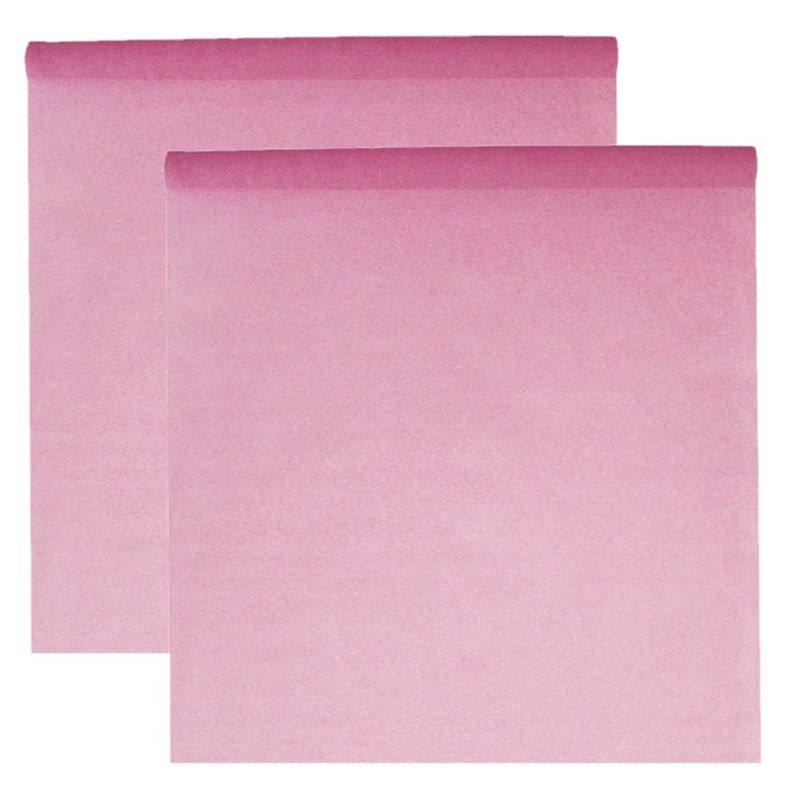 Foto van Feest tafelkleed op rol - 2x - roze - 120 cm x 10 m - non woven polyester - feesttafelkleden
