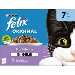 Foto van Felix® original senior mix selectie in gelei kattenvoer 12 x 85g bij jumbo