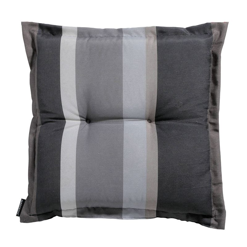 Foto van Madison zitkussen - hocker - stripe grey - 50x50 - grijs