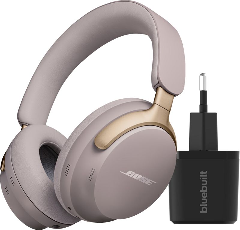 Foto van Bose quietcomfort ultra headphones beige limited edition + oplader