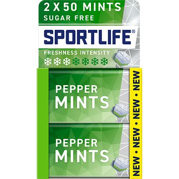 Foto van Sportlife pepper mints sugar free 2 x 35g bij jumbo