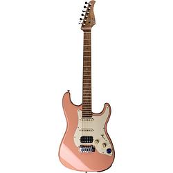 Foto van Mooer gtrs guitars professional 801 flamingo pink intelligent guitar met gigbag