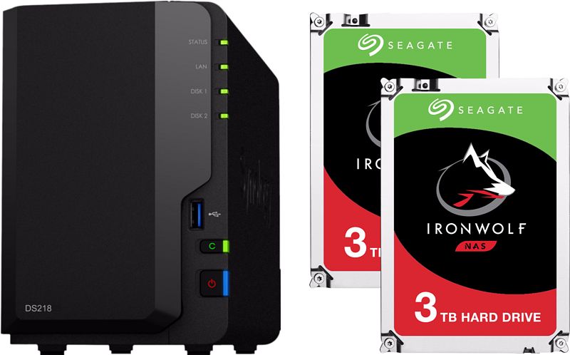 Foto van Synology ds218 + 6tb (2x3tb)