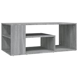 Foto van The living store salontafel bewerkt hout - 100x50x40 cm - grijs sonoma eiken