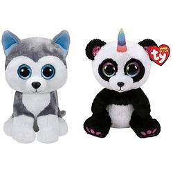 Foto van Ty - knuffel - beanie buddy - slush husky & paris panda