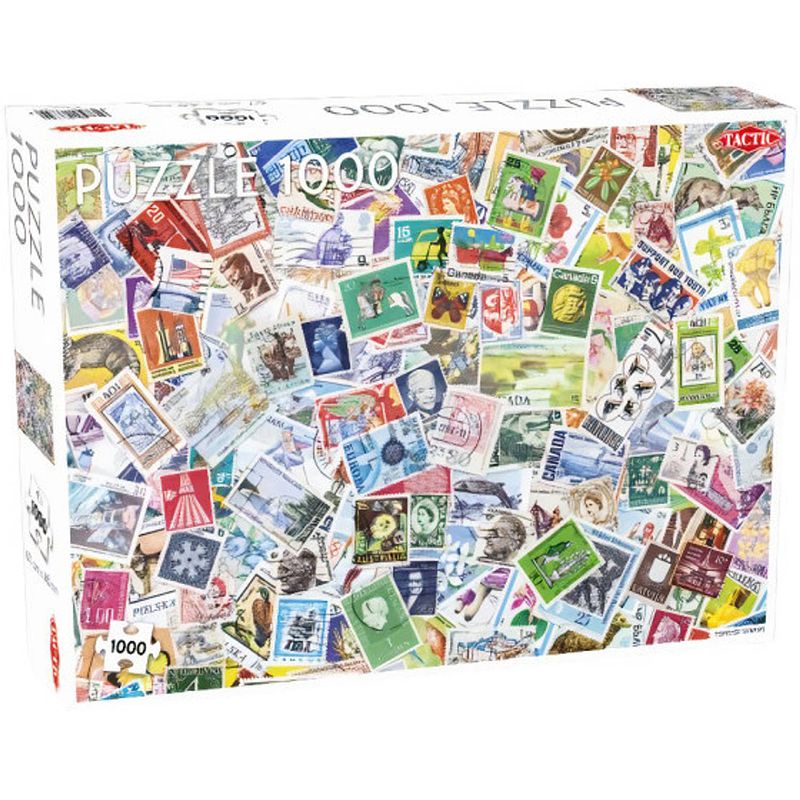 Foto van Tactic legpuzzel stapel postzegels 67 x 48 cm 1000 stukjes