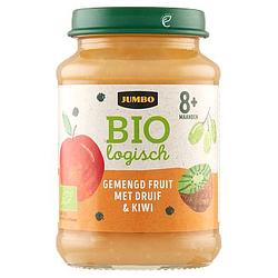 Foto van Jumbo biologisch gemengd fruit met druif & kiwi 8+ maanden 190g