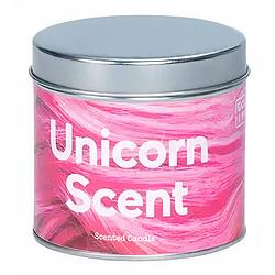 Foto van Doiy geurkaars unicorn scent 8,5 cm staal/wax roze