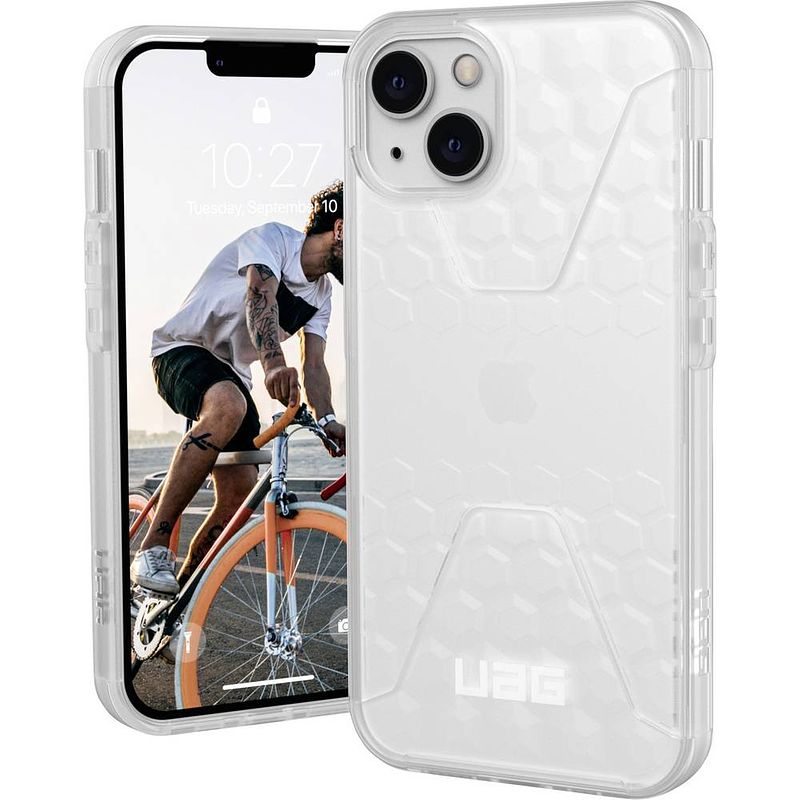 Foto van Urban armor gear civilian case backcover apple iphone 13 ice, transparant