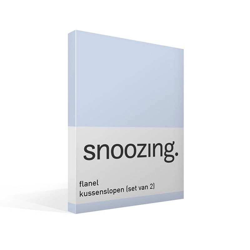 Foto van Snoozing - flanel - kussenslopen - set van 2 - 40x60 - hemel