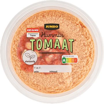 Foto van Jumbo hummus tomaat 200g aanbieding bij jumbo | 3 voor 6.00