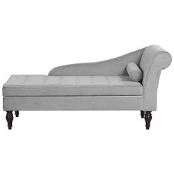 Foto van Beliani pessac - chaise longue-grijs-fluweel