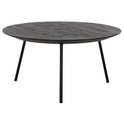 Foto van Dtp home coffee table jupiter large black,30xø60 cm, recycled teakwood