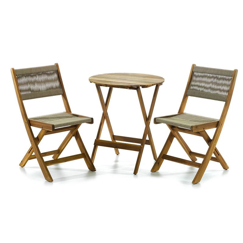 Foto van Sens-line - lanzarote bistro set - bruin - hout - 3-delig