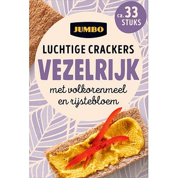 Foto van Jumbo luchtige crackers volkoren met rijstebloem 2 x 125g