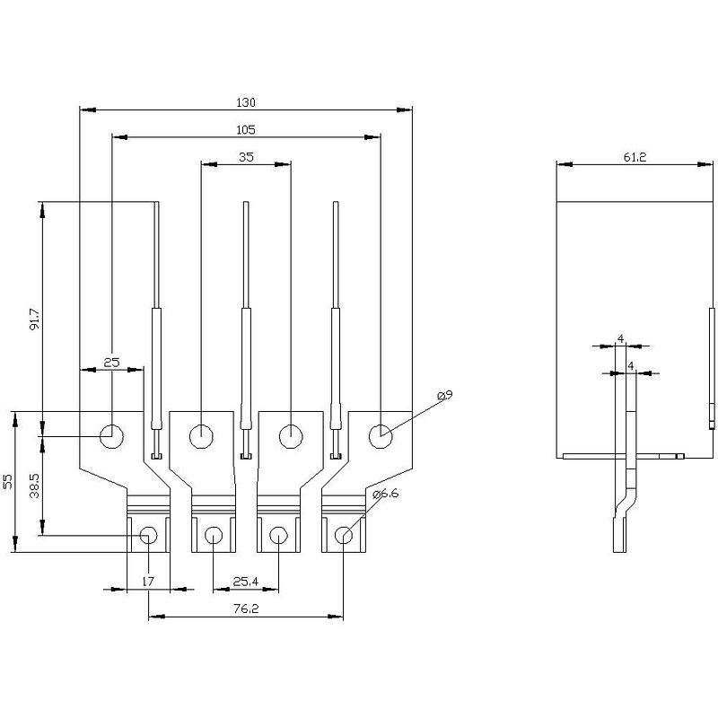 Foto van Siemens 3va9154-0qc00 aansluitaccessoires 1 stuk(s) (b x d) 130 mm x 61.2 mm