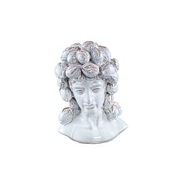 Foto van Ptmd alani white glazed ceramic statue of women head c