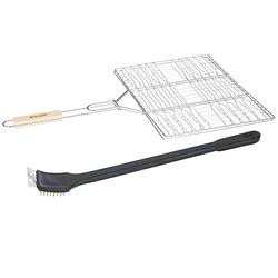 Foto van Bbq/barbecue grill klem 40 cm incl. schoonmaakborstel - barbecueroosters