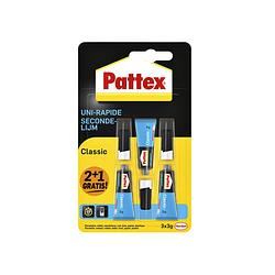 Foto van Pattex classic secondelijm, 3 g, 2 + 1 gratis, op blister