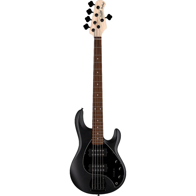 Foto van Sterling by music man stingray ray5 hh stealth black 5-snarige elektrische basgitaar