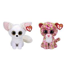 Foto van Ty - knuffel - beanie boo's - phoenix fox & lainey leopard