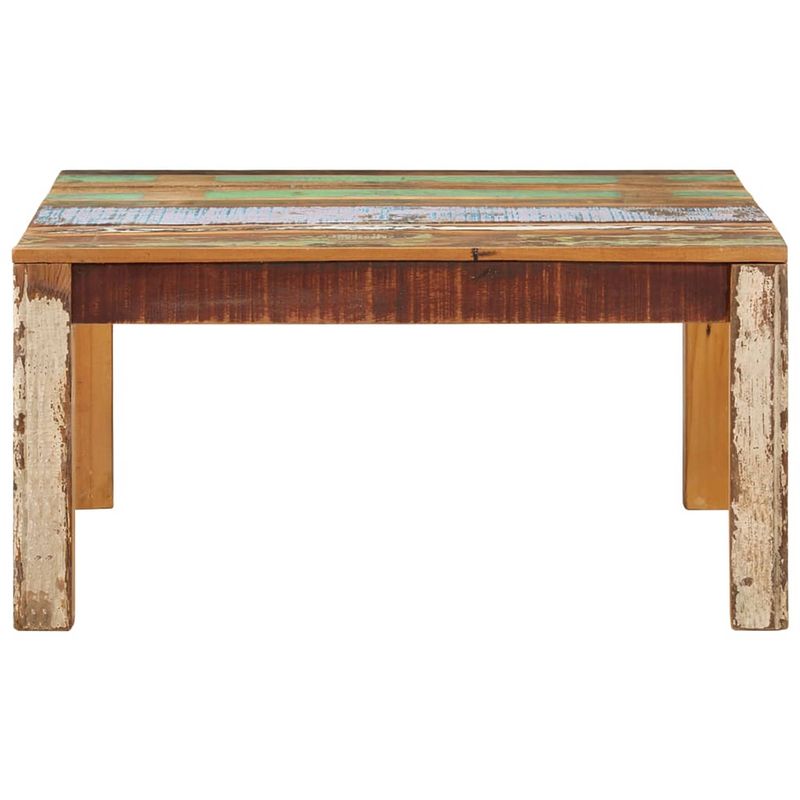 Foto van The living store banktafel - massief gerecycled hout - 80 x 80 x 40 cm - handgemaakt